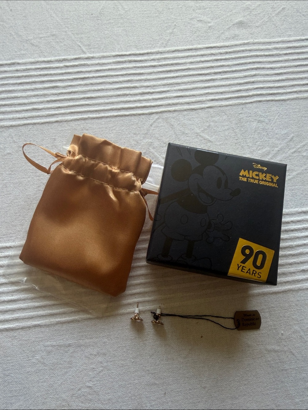 Disney black and gold Mickey 90 Years Gift Set with Satin Pouch